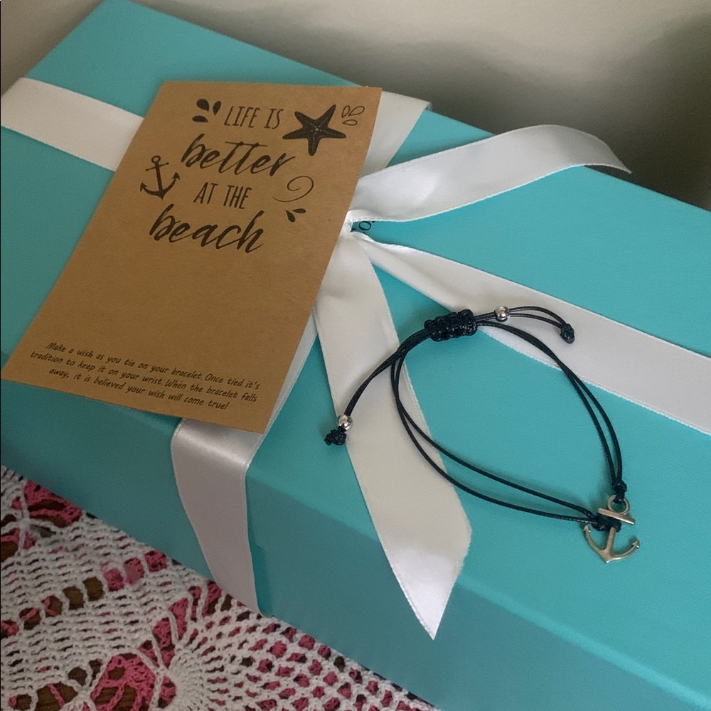 Life is better at the beach anchor make a wish bracelet new